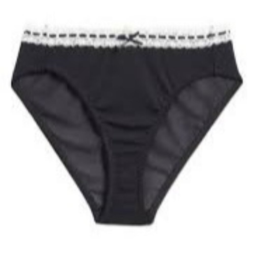 Free People So‎ Sweet Lace Bikini Panties Underwear Black High-Waist Medium